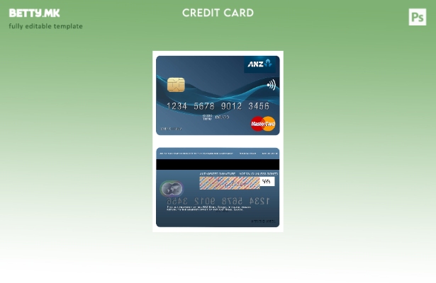 Шаблон за мастер картички во модерен стил Самоа ANZ Bank